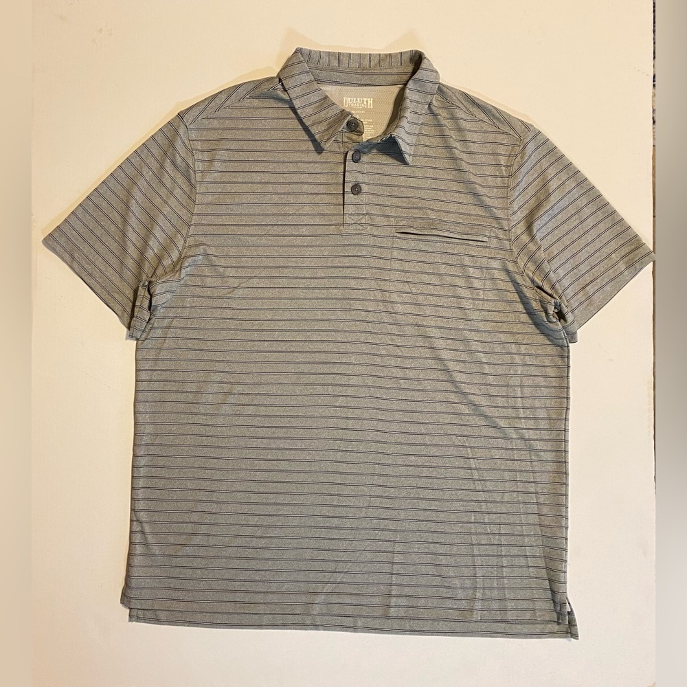 Like New! Duluth Trading Company Men's Grey Polo-shirts SZ L